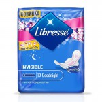 Прокладки женские, Libresse (Либресс) №10 инвизибл гуднайт ночные