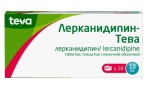 Лерканидипин-Тева, таблетки покрытые пленочной оболочкой 10 мг 28 шт