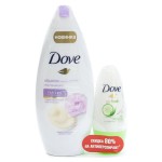 Набор, Dove (Дав) 250 мл + 50 мл Крем- гель для душа сливочная ваниль и пион + дезодорант прикосновение свежести